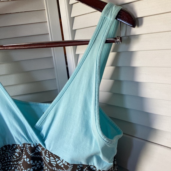 Patagonia cover up sundress. Size Large. Light blue with brown accent design. - Picture 7 of 11